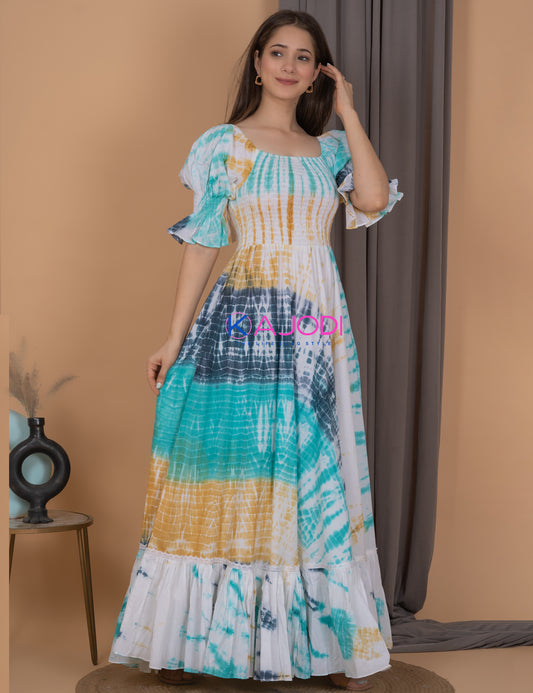 Jesmin Cotton Tai-dye Long Dress.