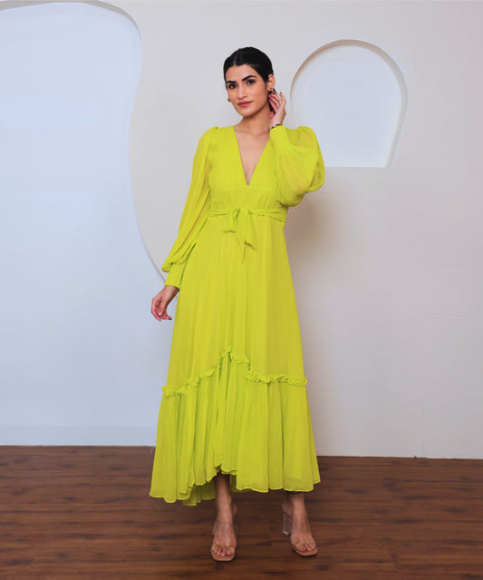 Lemon Cozy Long Dress