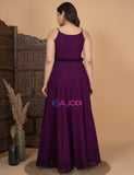 Kinjal Purple Georgette Long Dress