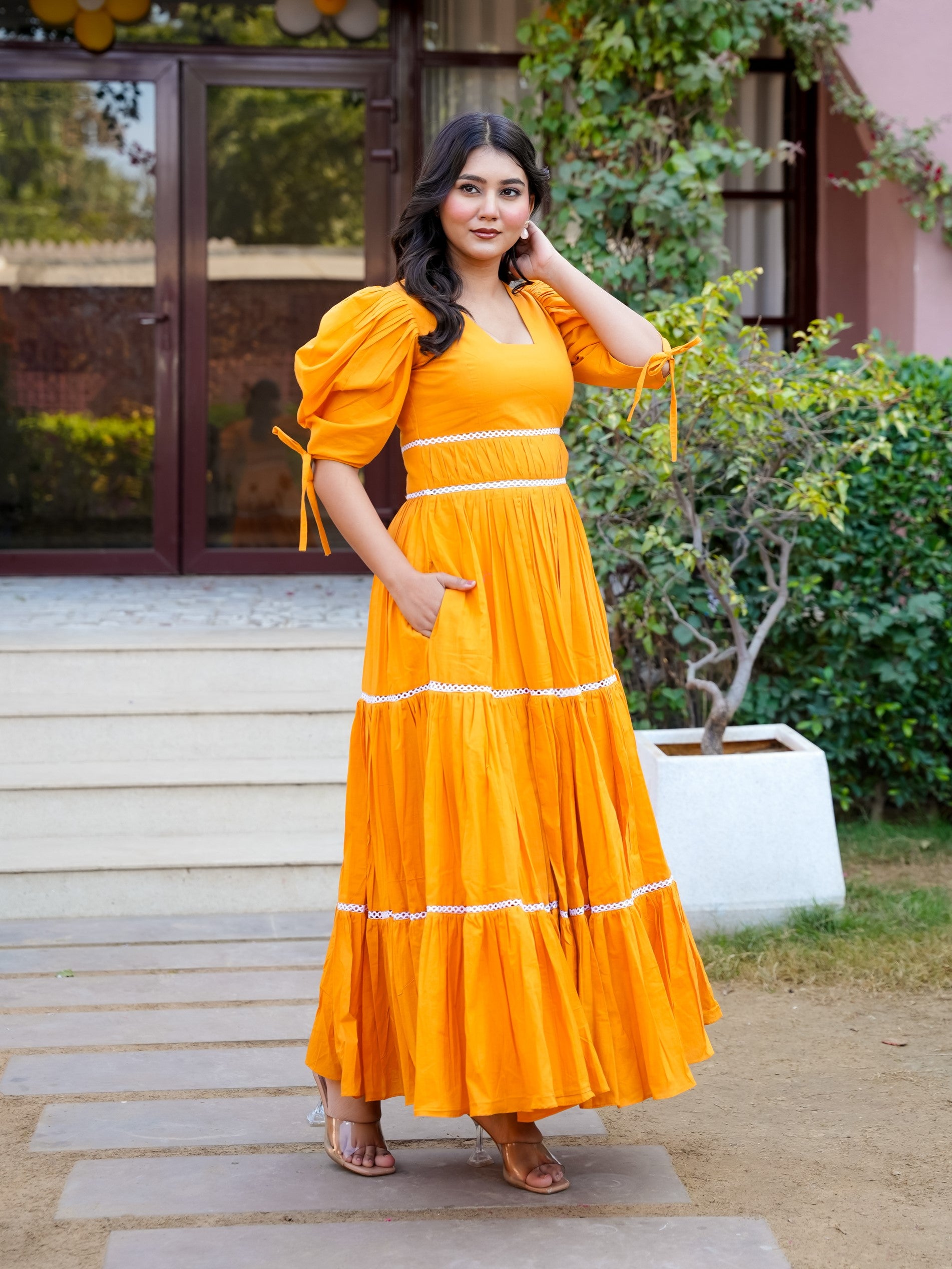 Orange Candy Pretty Cotton Dress