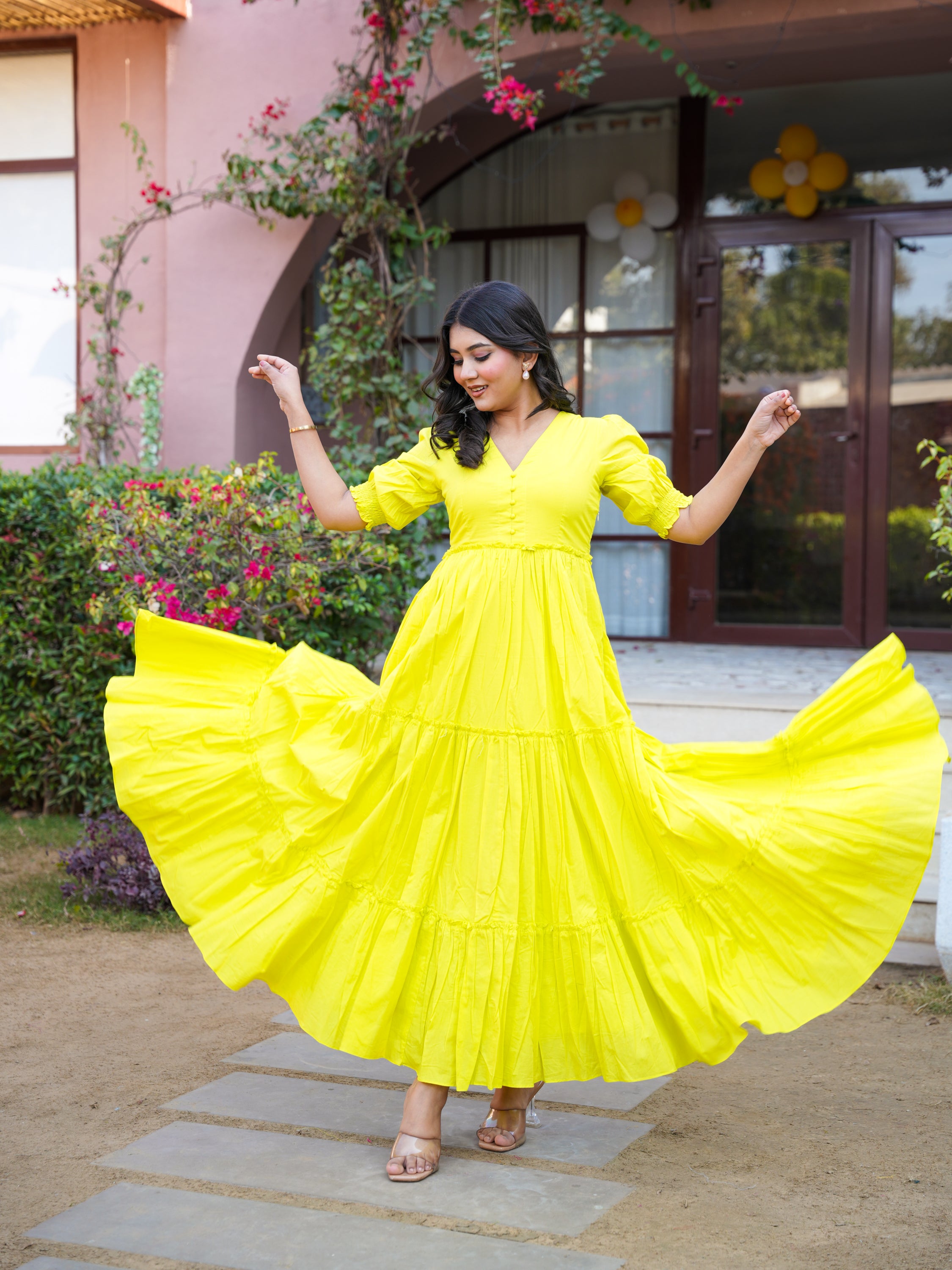 Lemon Beauty Cotton Long Dress