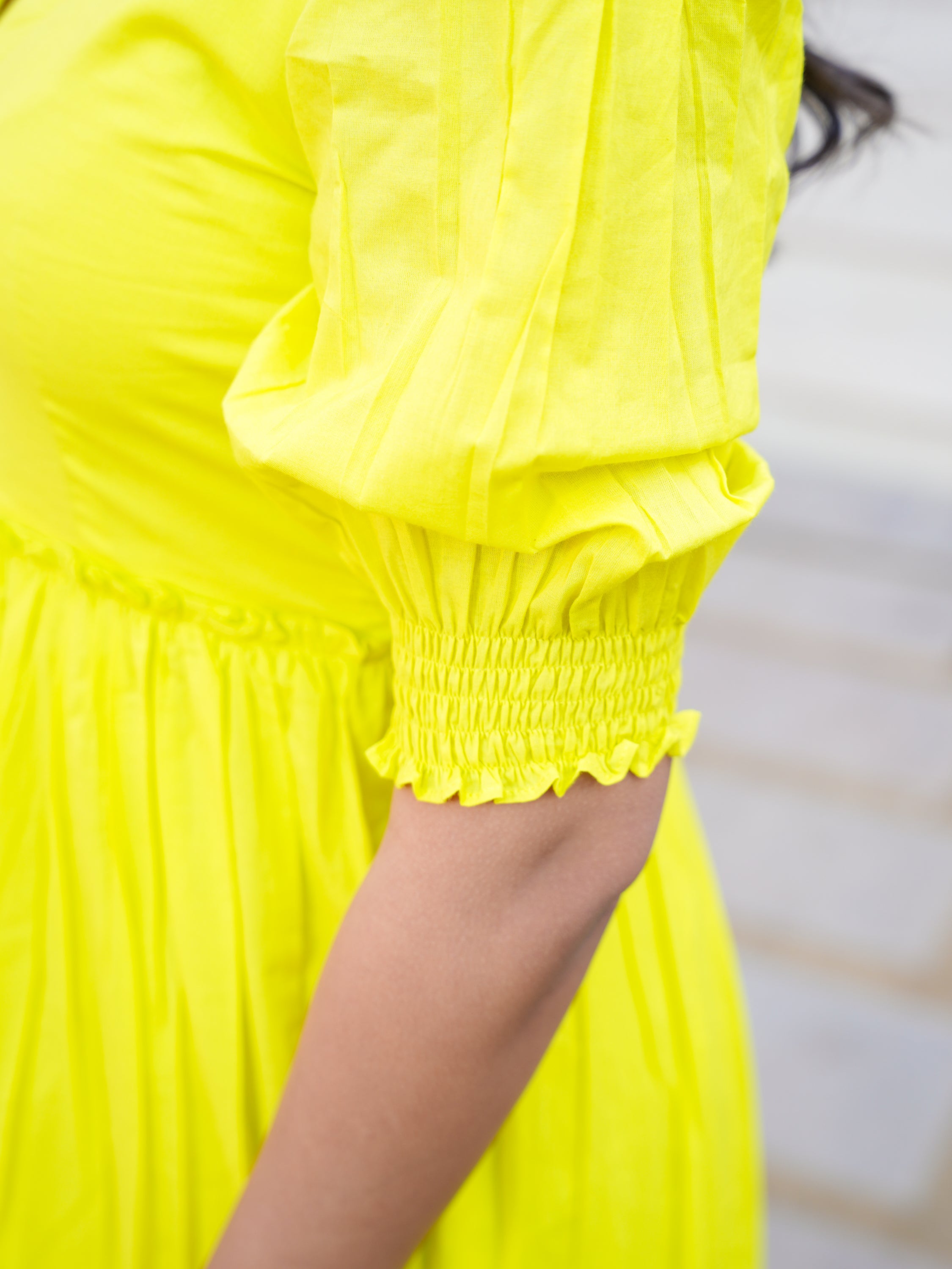 Lemon Beauty Cotton Long Dress