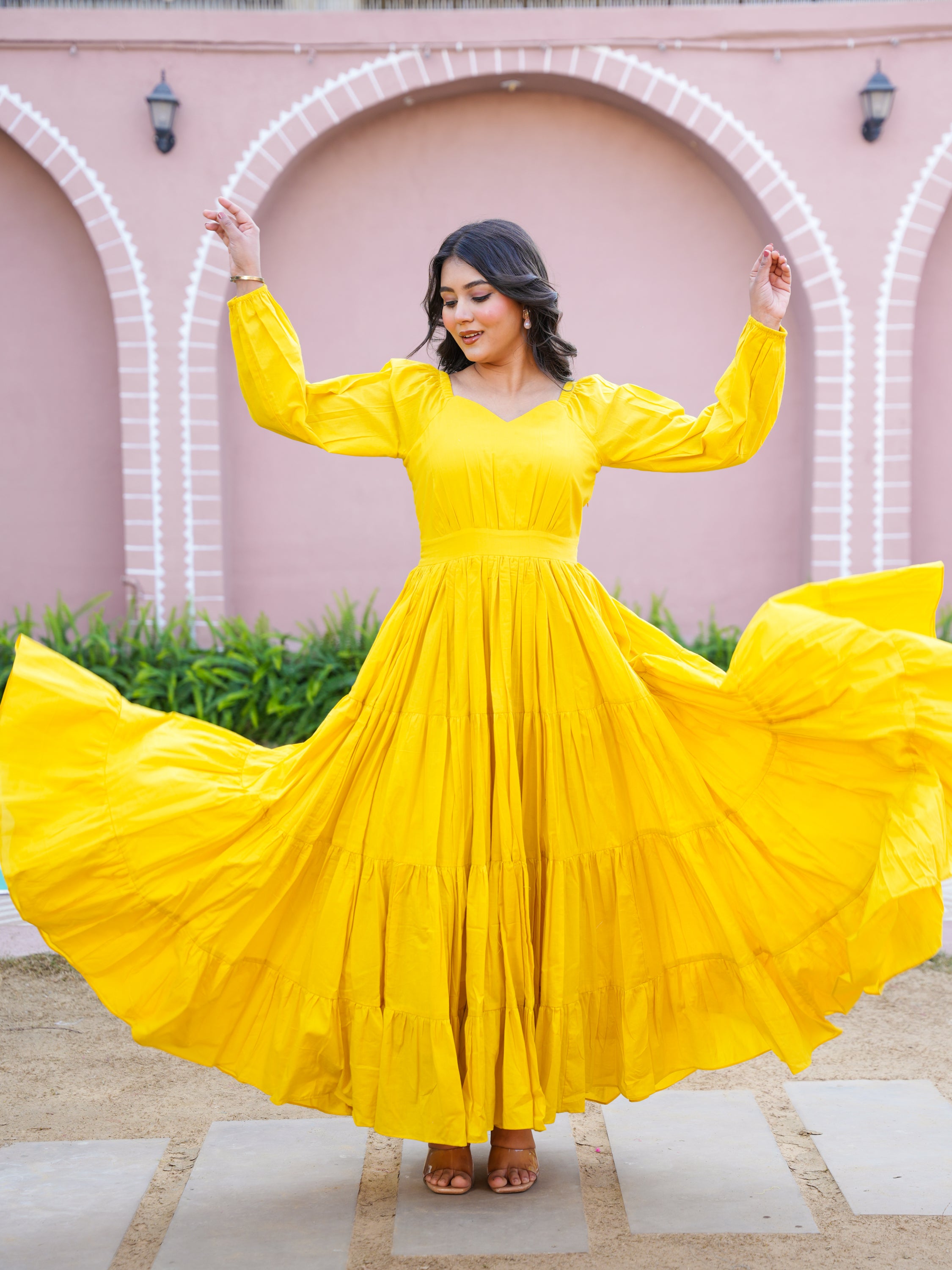 Mustard Candy Long Cotton Dress