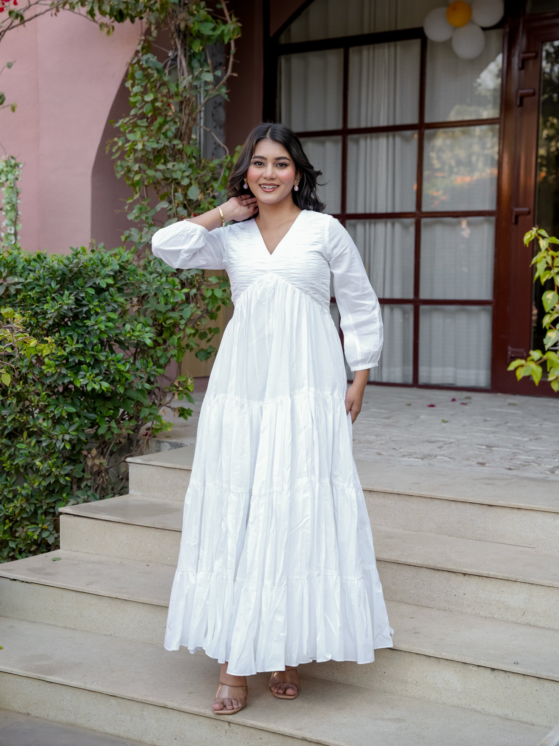Sparkly White Cotton Dress