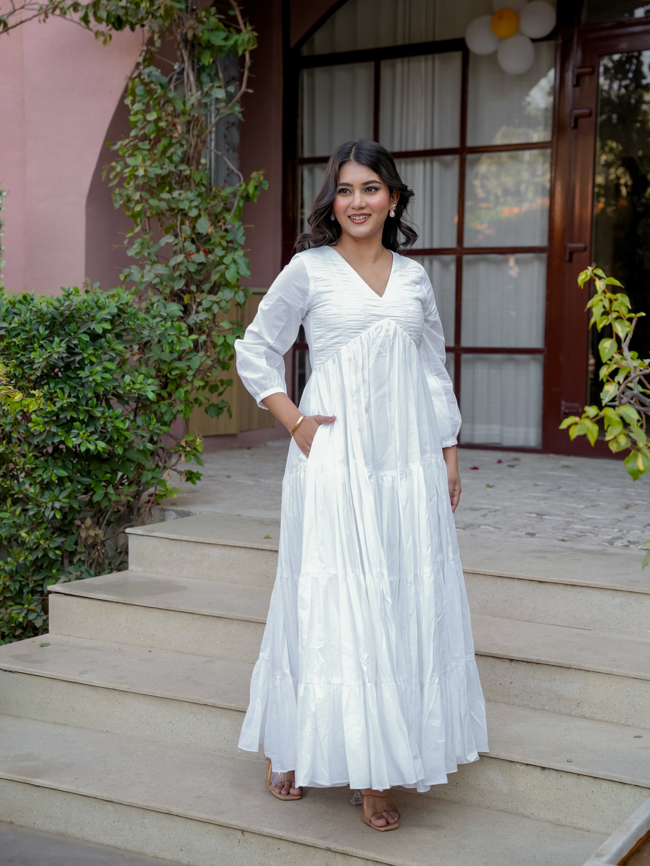 Sparkly White Cotton Dress