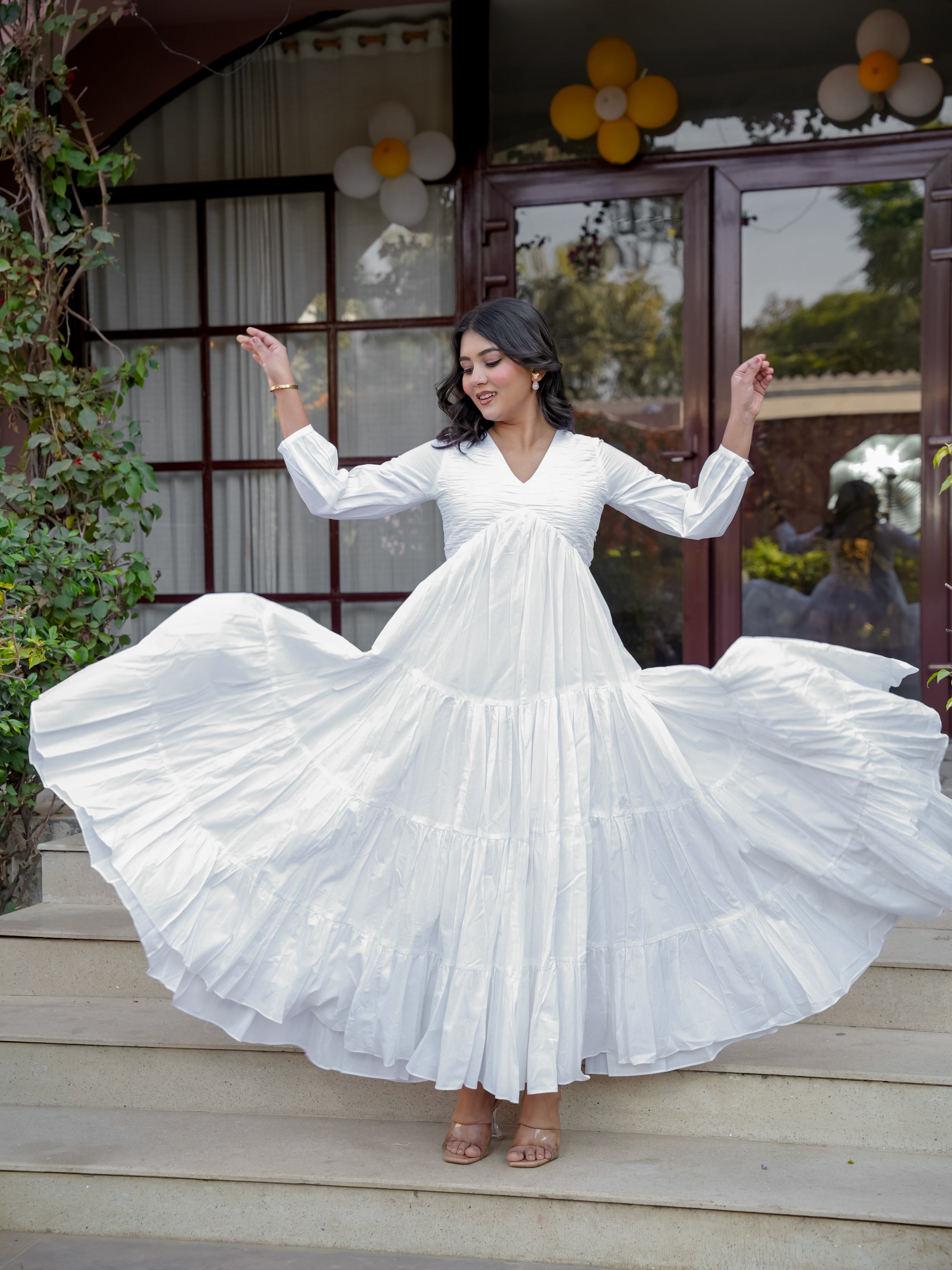 Sparkly White Cotton Dress