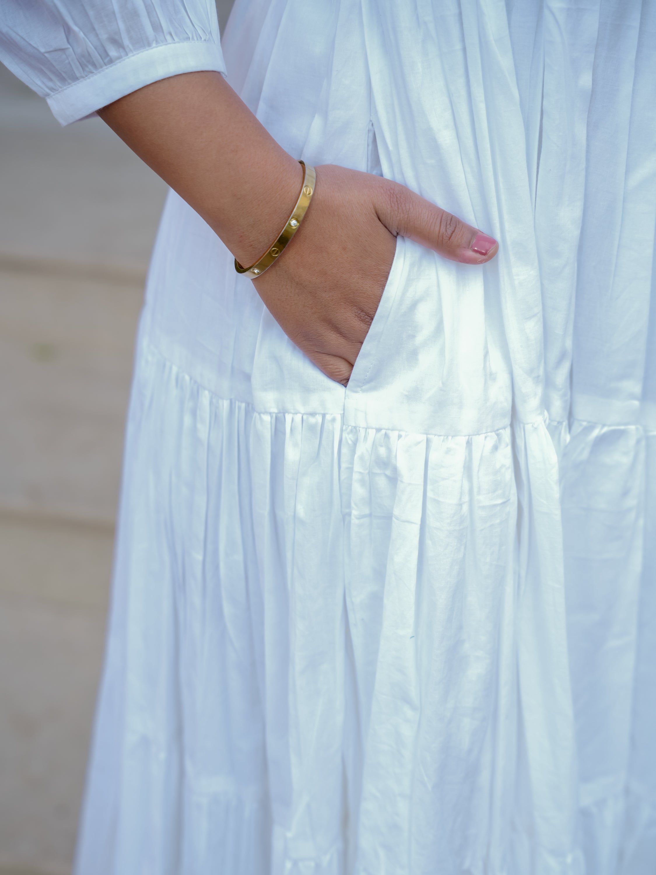 Sparkly White Cotton Dress