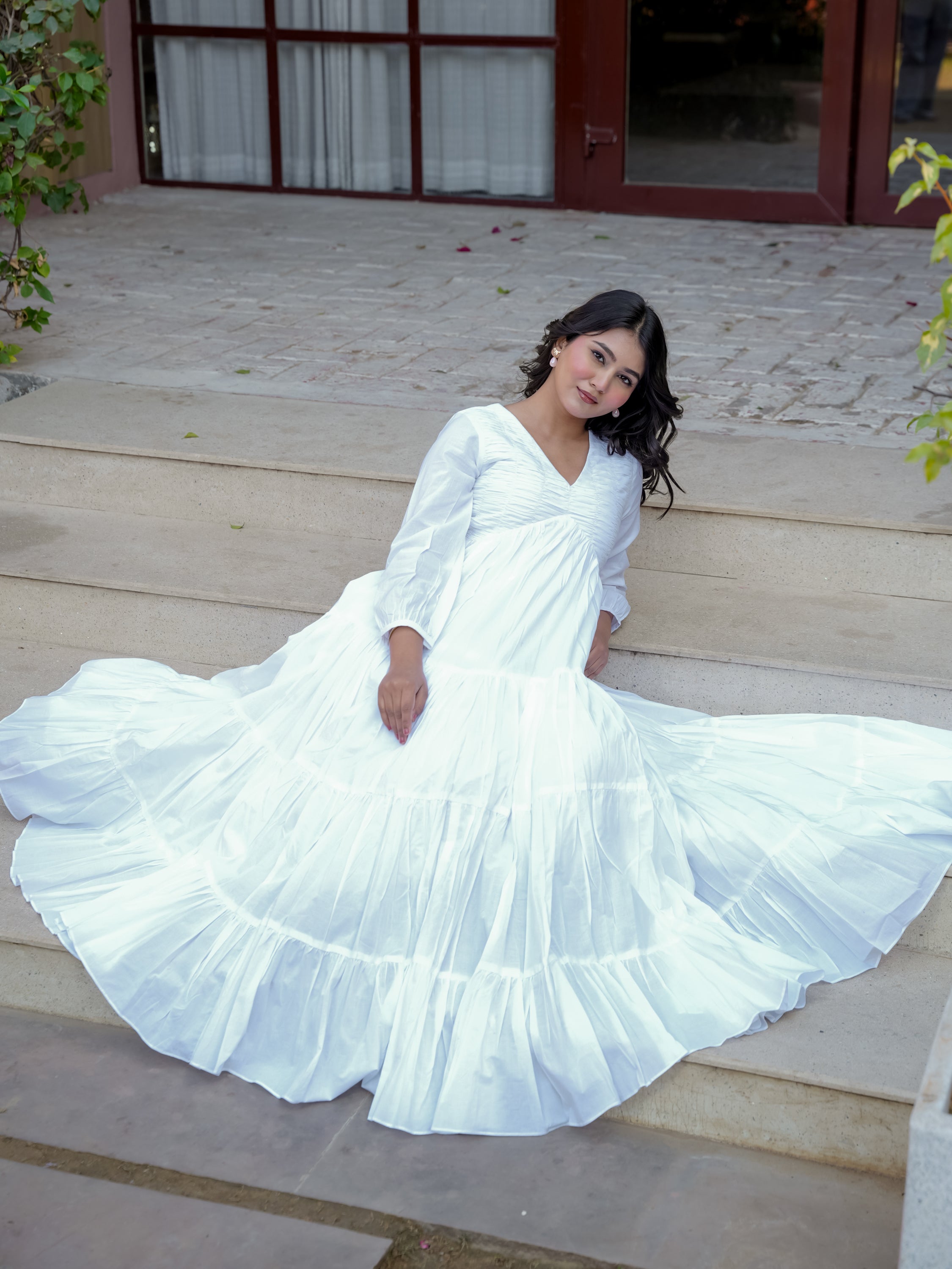 Sparkly White Cotton Dress