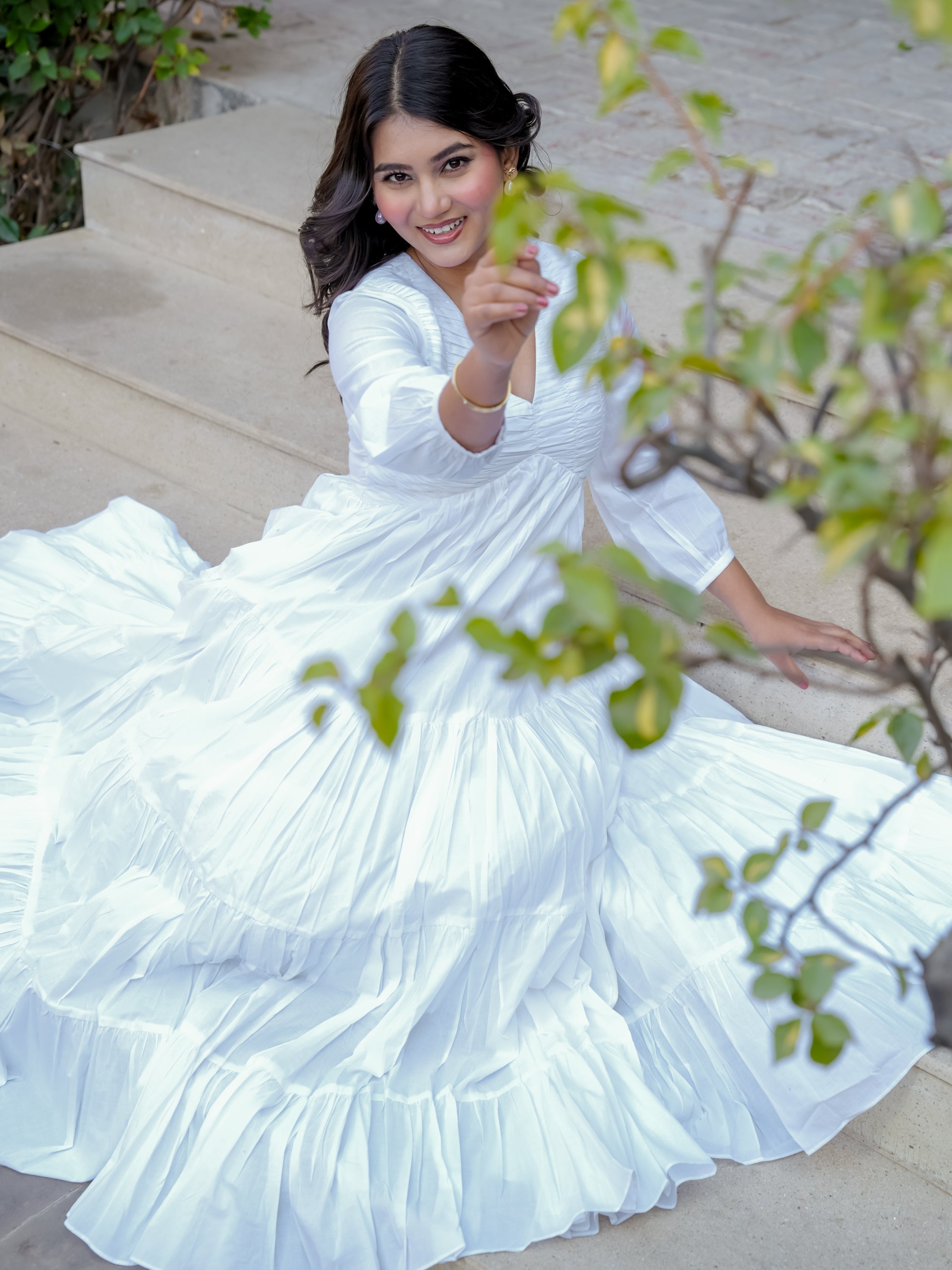 Sparkly White Cotton Dress