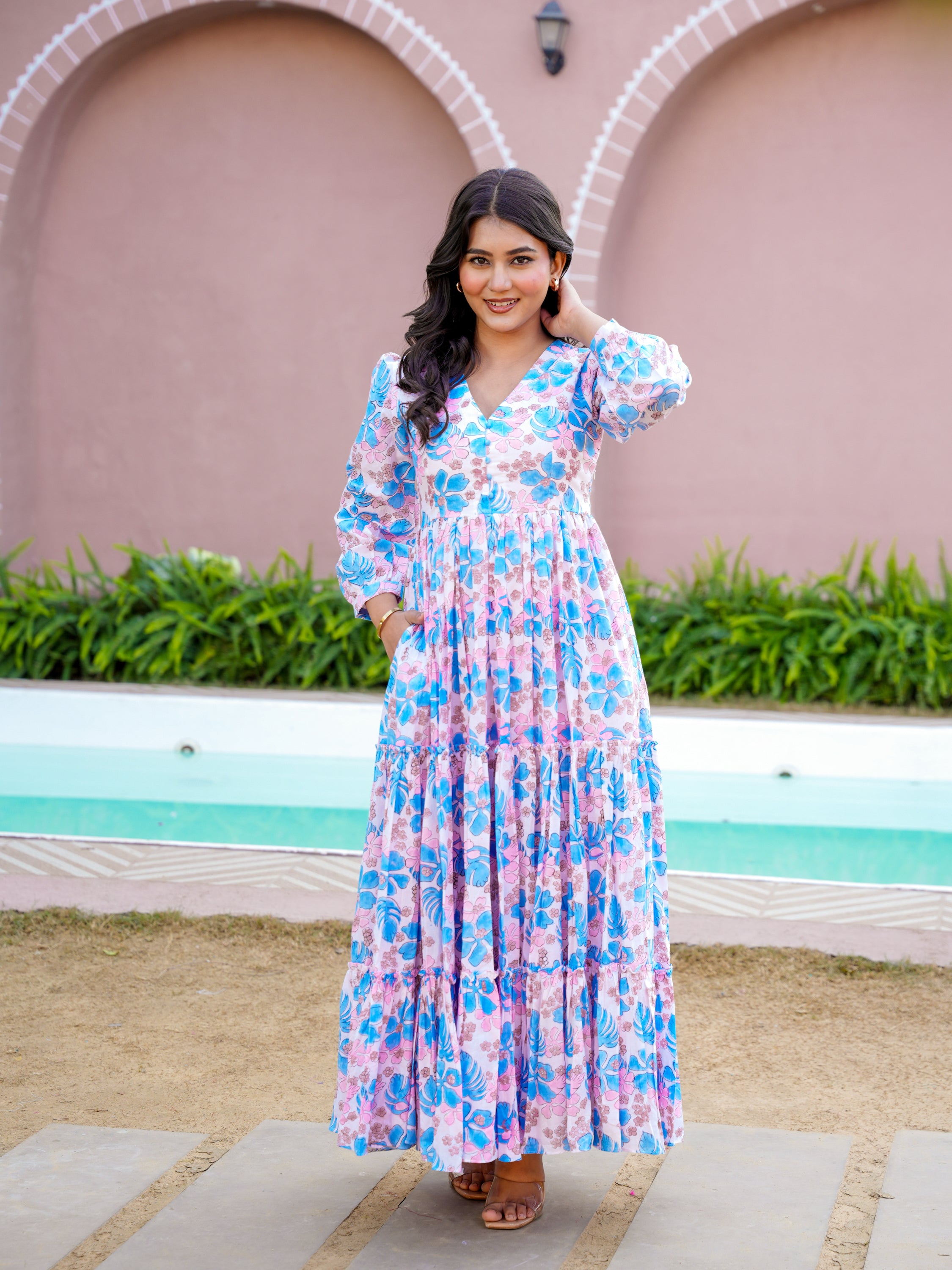 Zenny Cotton Floral Dress