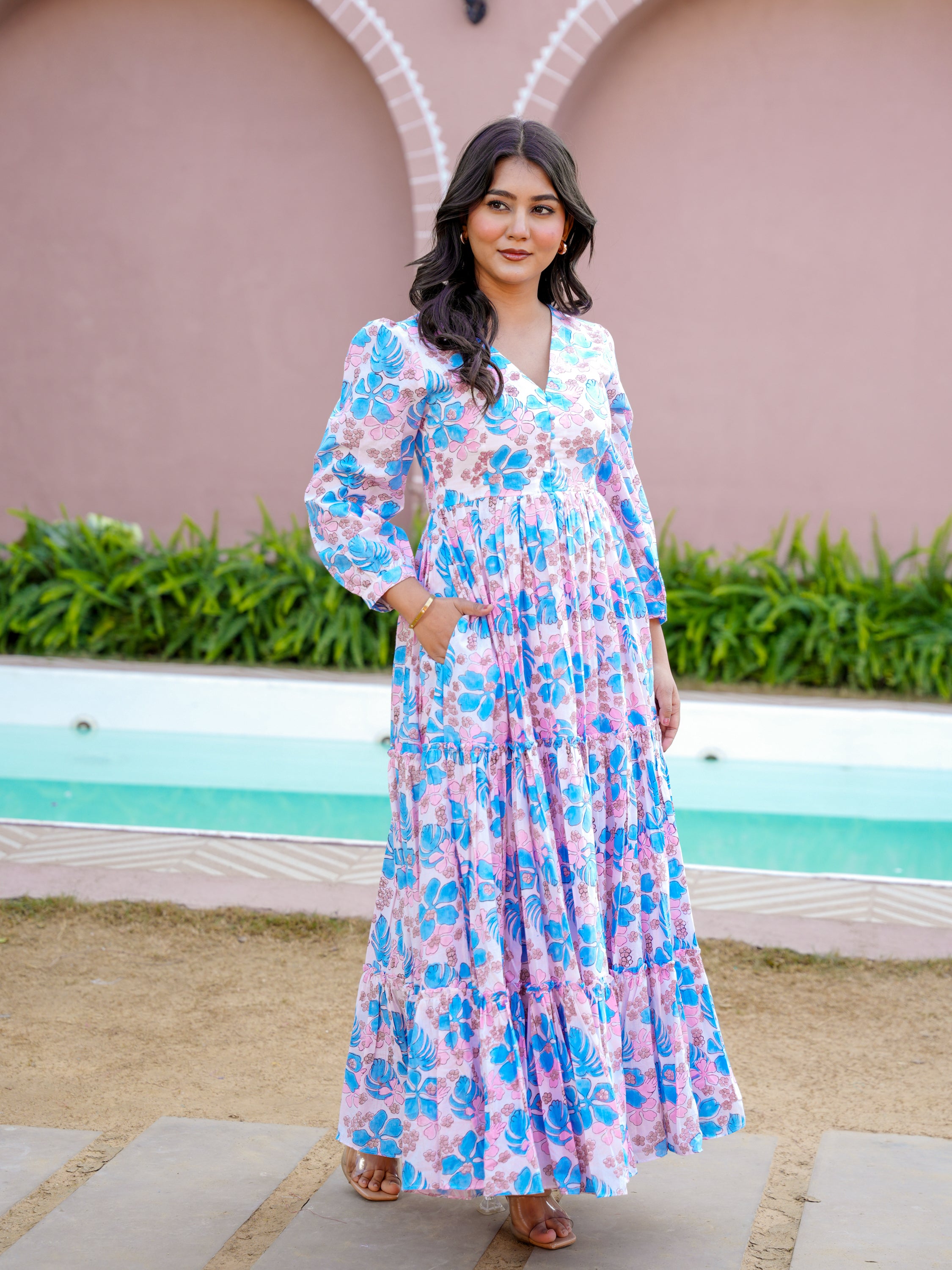 Zenny Cotton Floral Dress