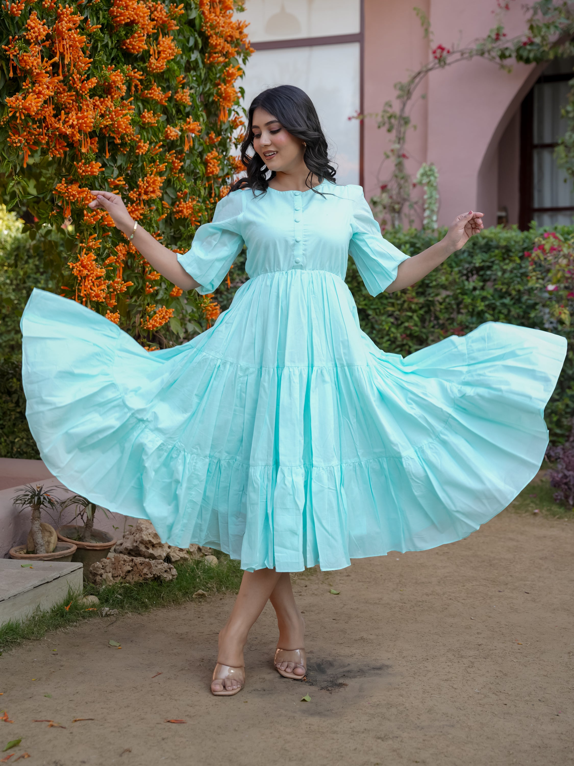 Mansi Cotton Midi Dress