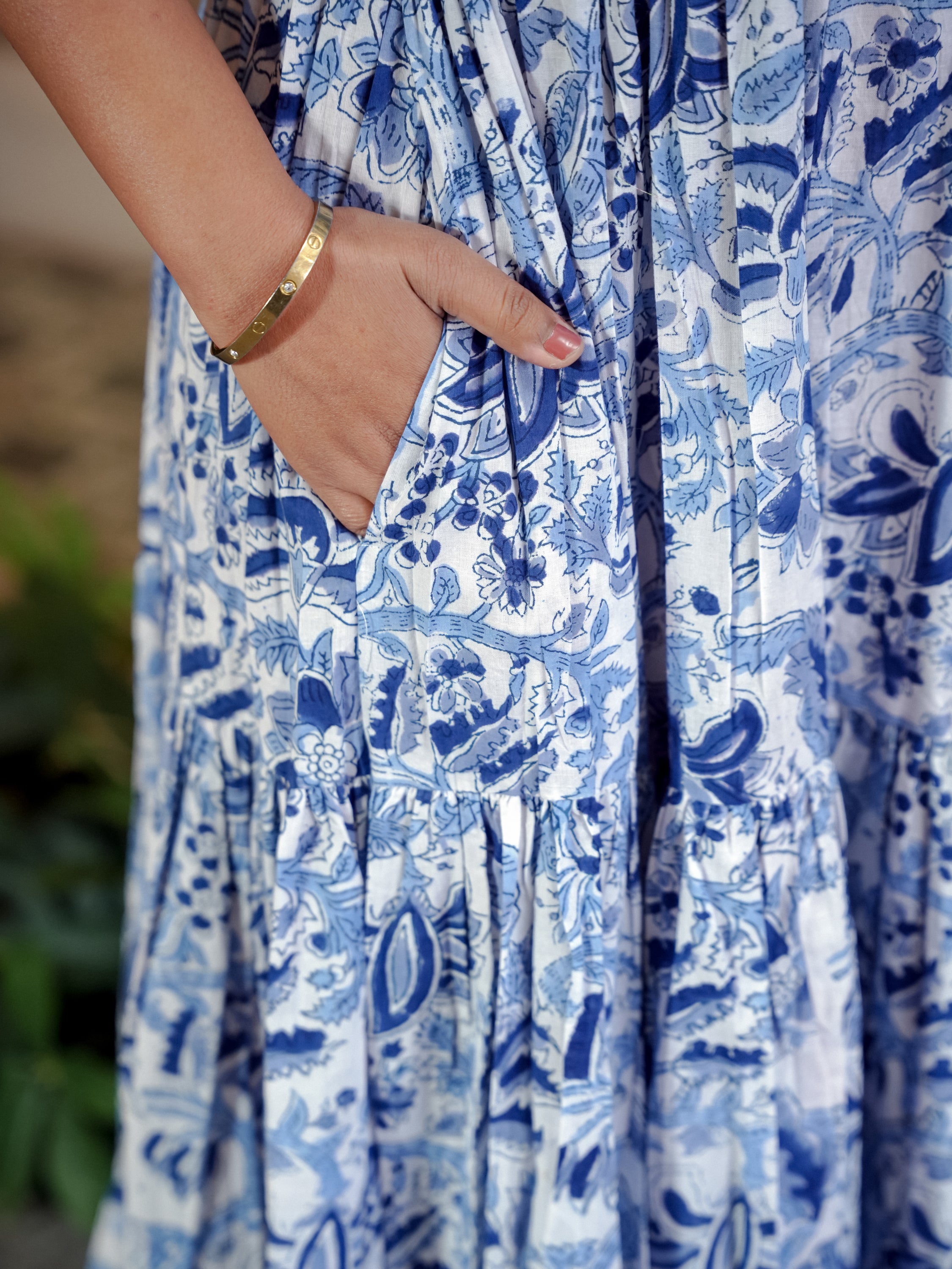 Blue Butterfly Cotton Dress