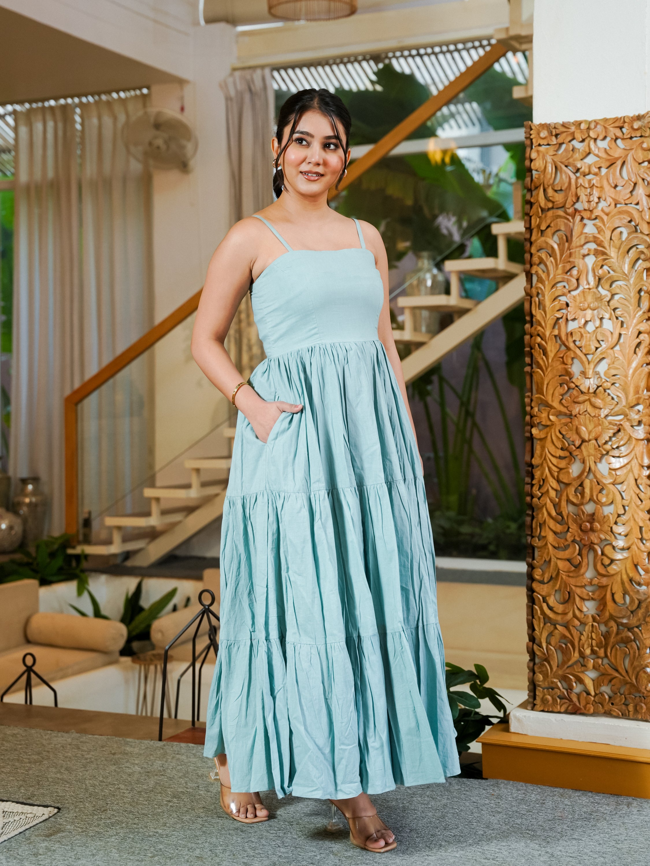 Gray Glamour Cotton Dress