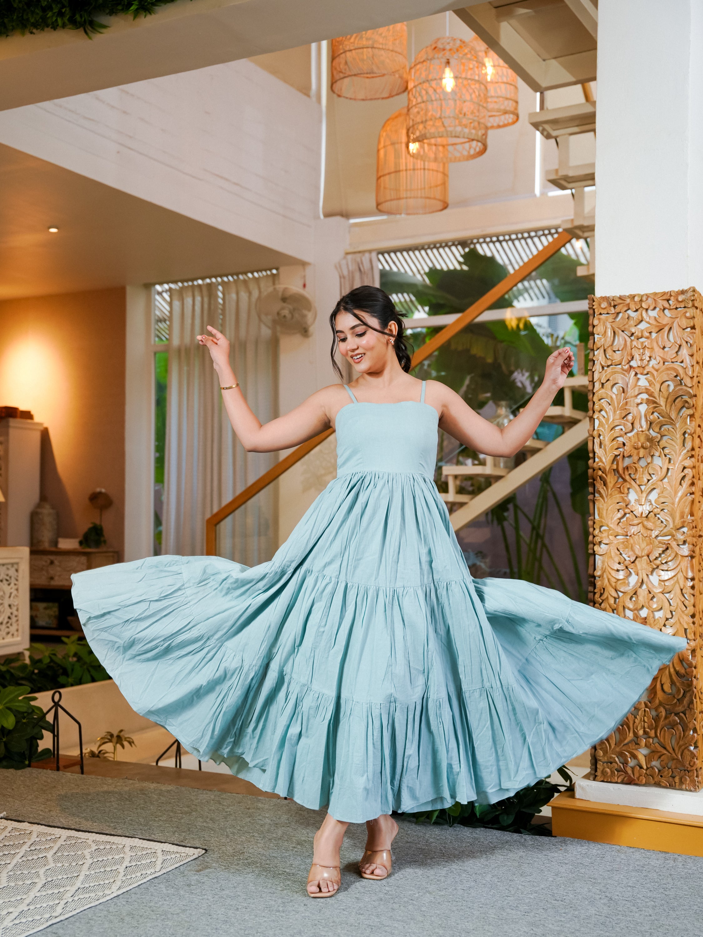 Gray Glamour Cotton Dress