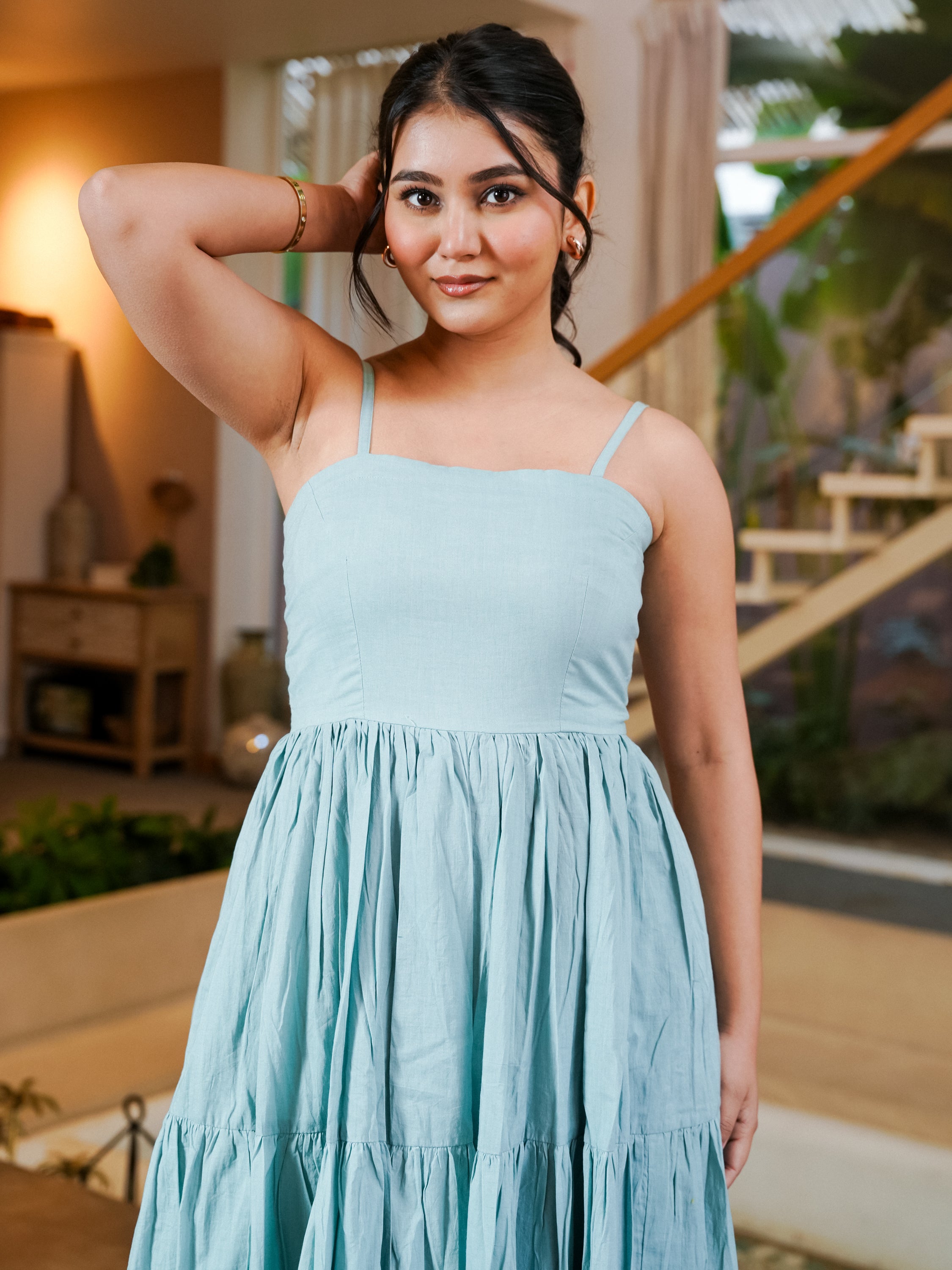 Gray Glamour Cotton Dress