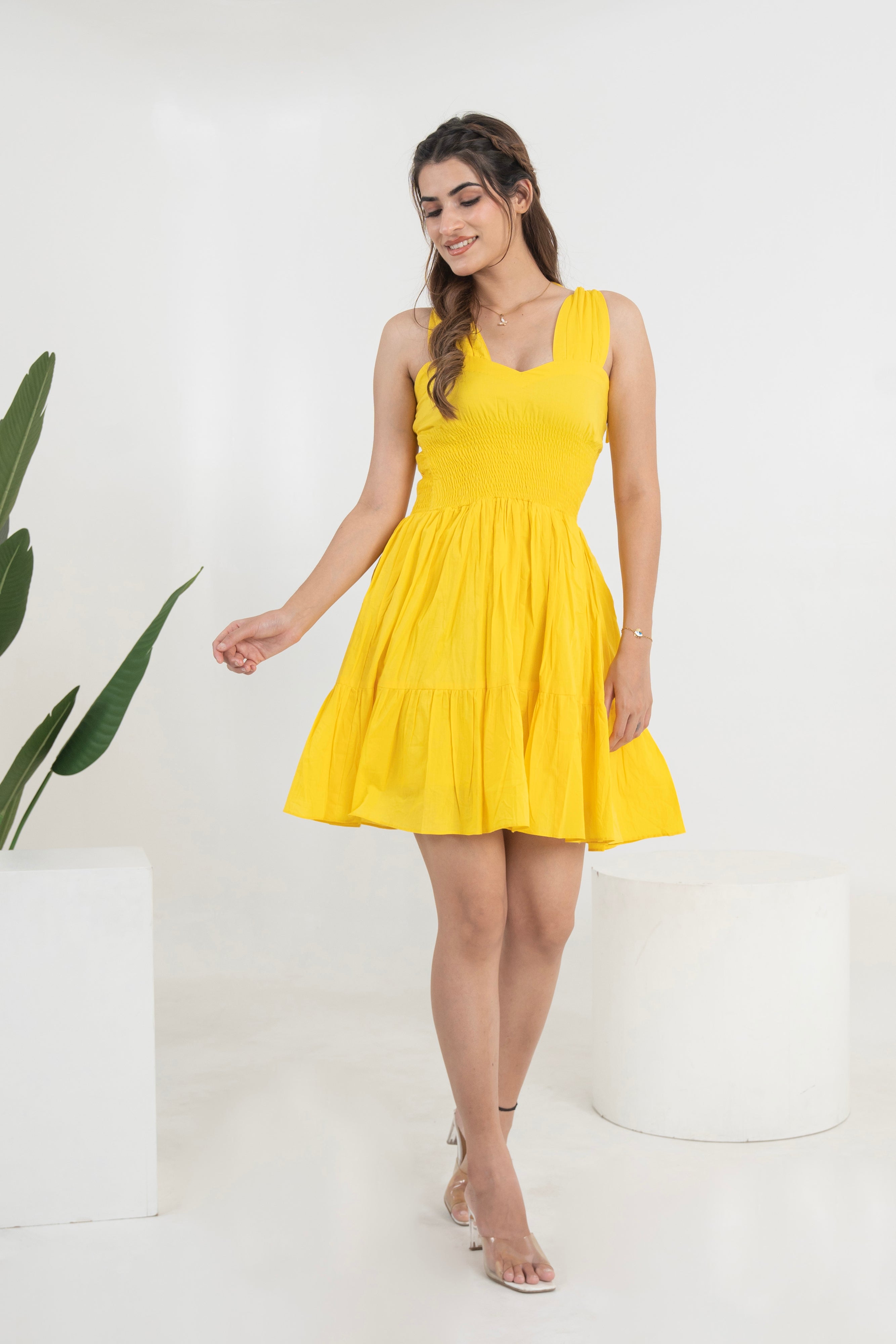 Yellow Short Tier Dress