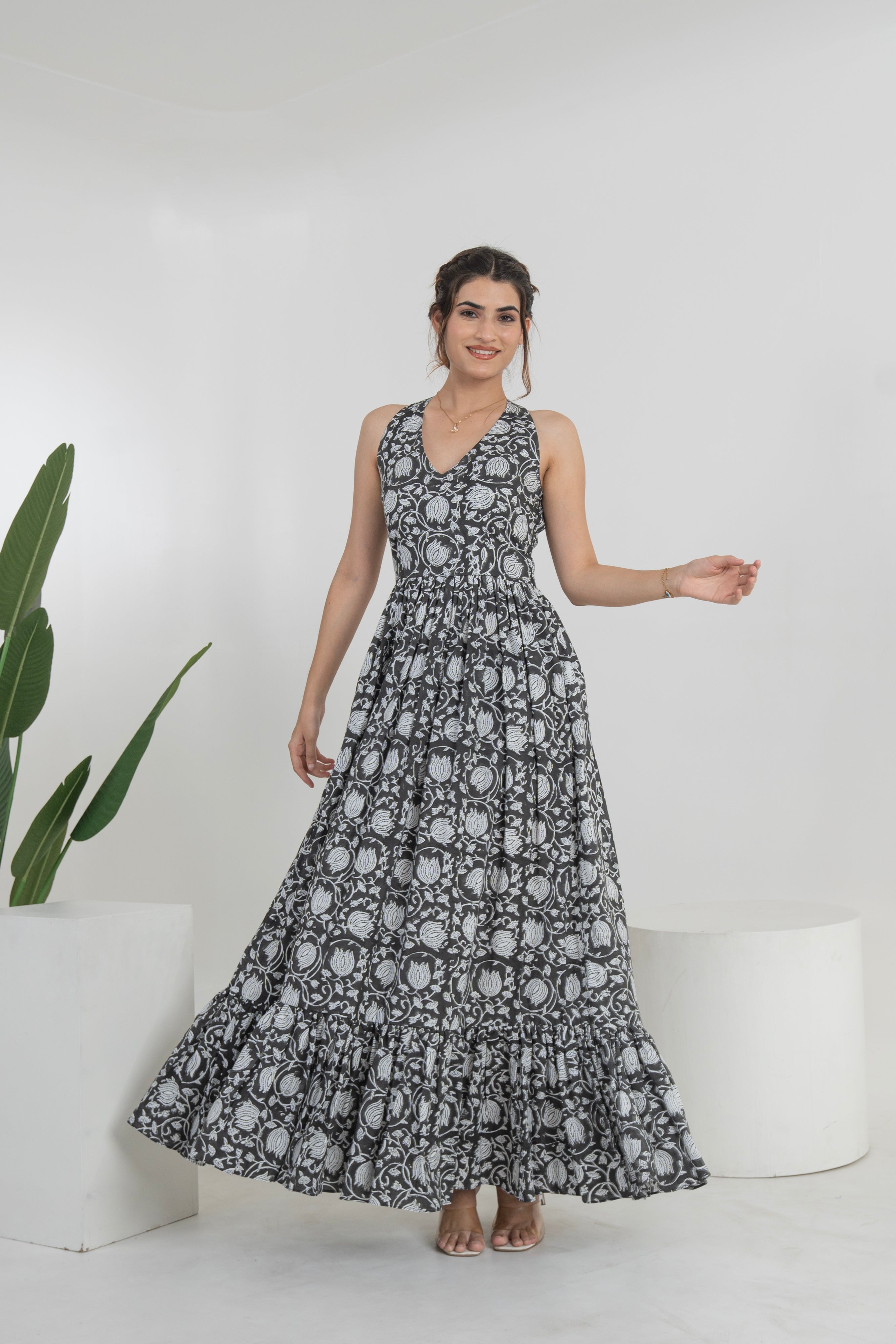 Senon Cotton Tier Long Dress