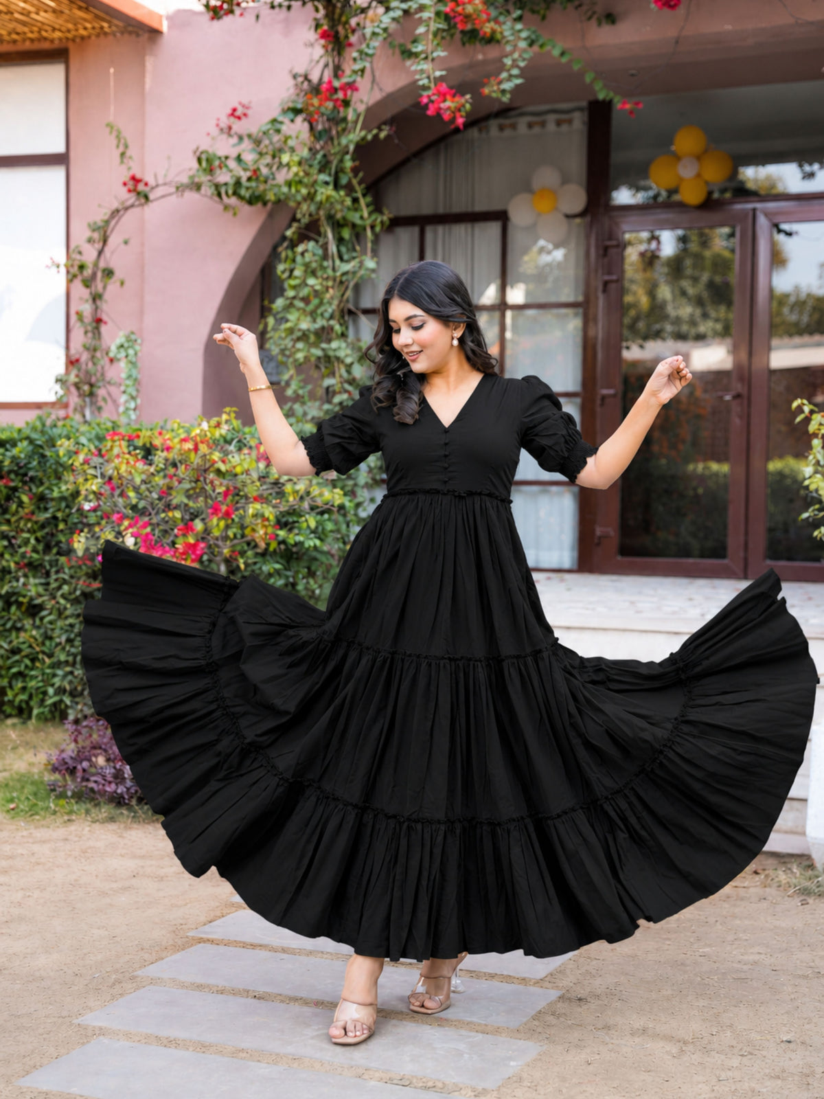 Chic Black Western Dress