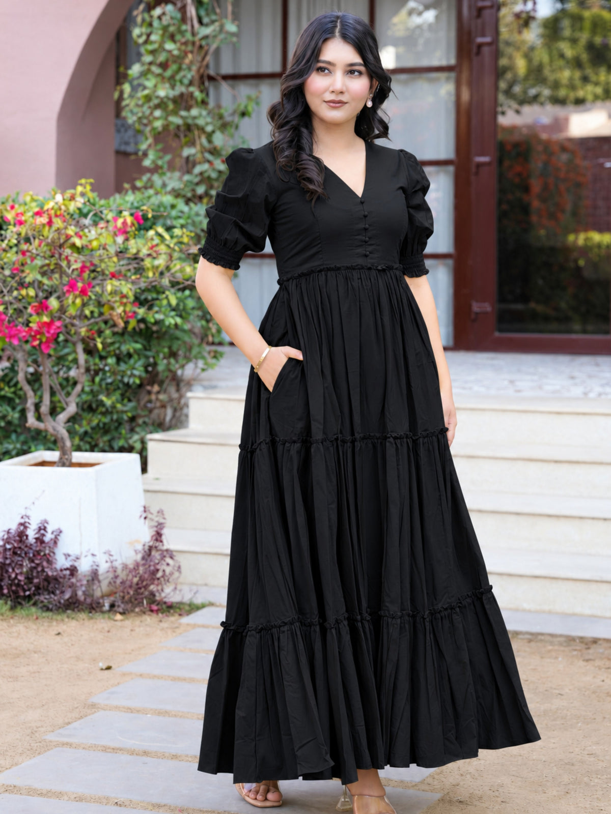 Chic Black Western Dress