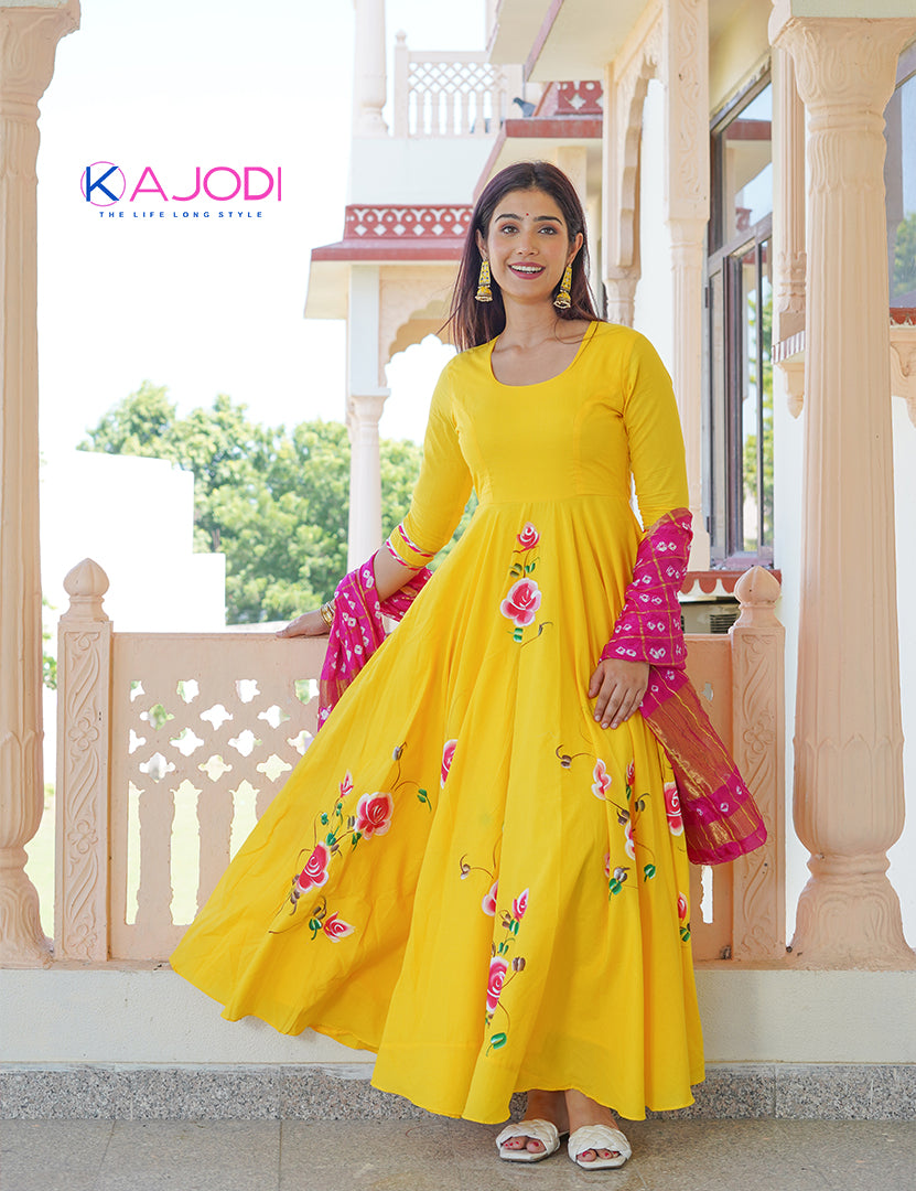 Haldi Gowns: Buy Yellow Gown Dress For Haldi Ceremony Online