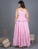 Nargis Pink Printed Cotton Long Dress