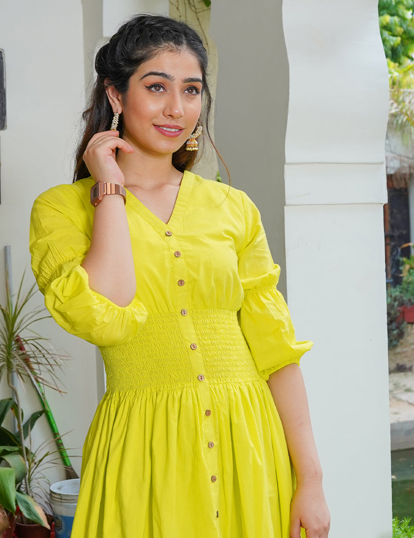 Solid Neon Long Dress