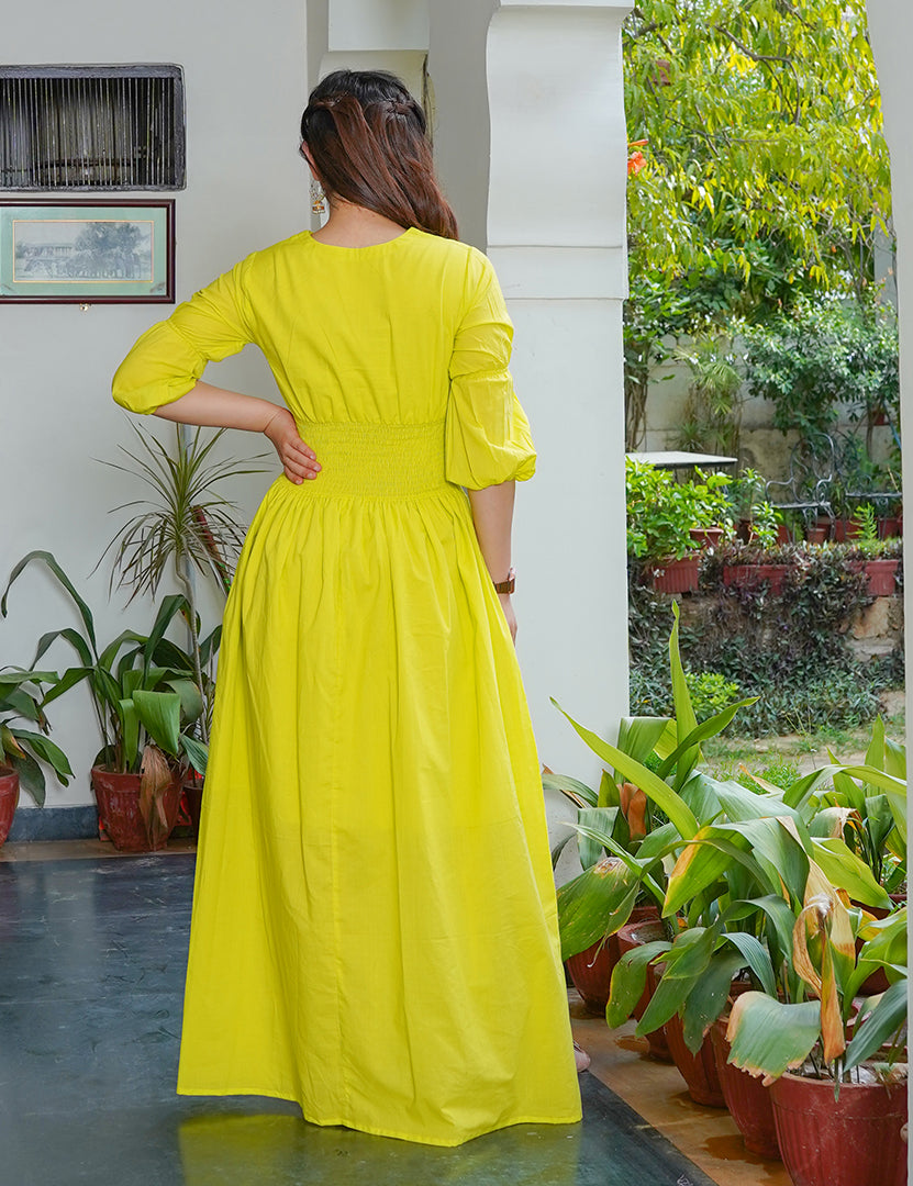 Solid Neon Long Dress