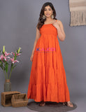 Orange Perry Cotton Long Dress