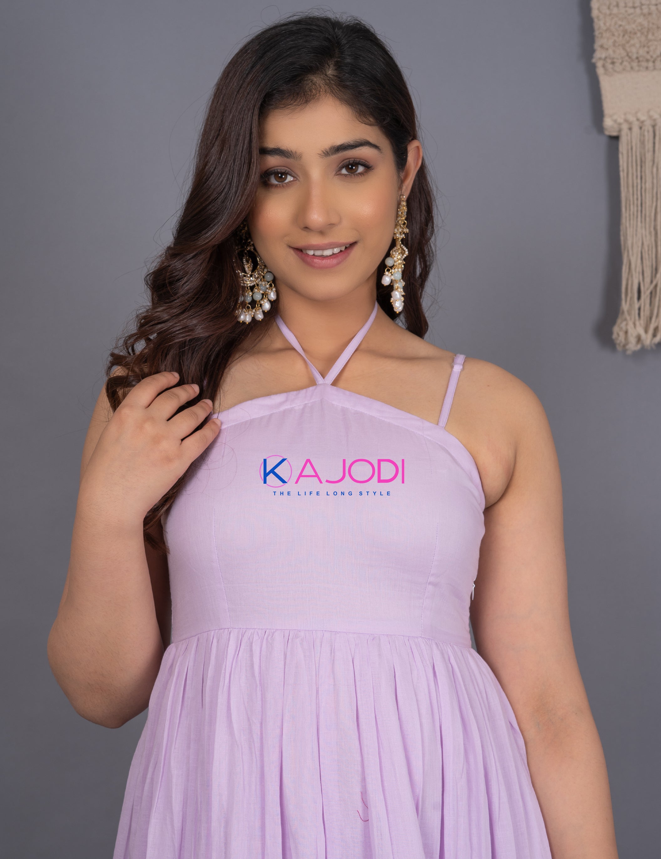 Mauve Long Cotton Dress