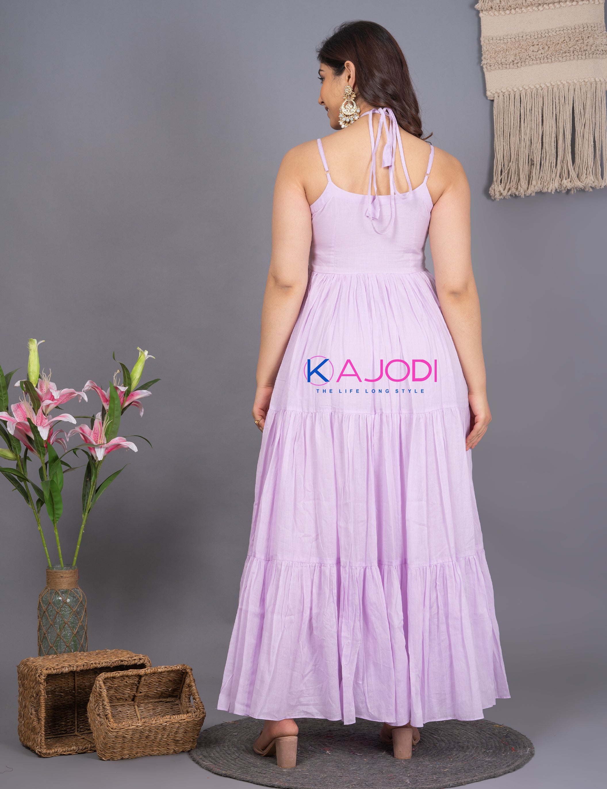 Mauve Long Cotton Dress