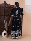 Black Embroidery Anarkali with Palazzo with Dupatta Sets