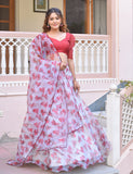 Modena Organza Lehenga And Blouse With Dupatta (3 Nos in 1 Set)