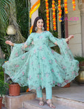 Joya Floral Organza Long Dress Set