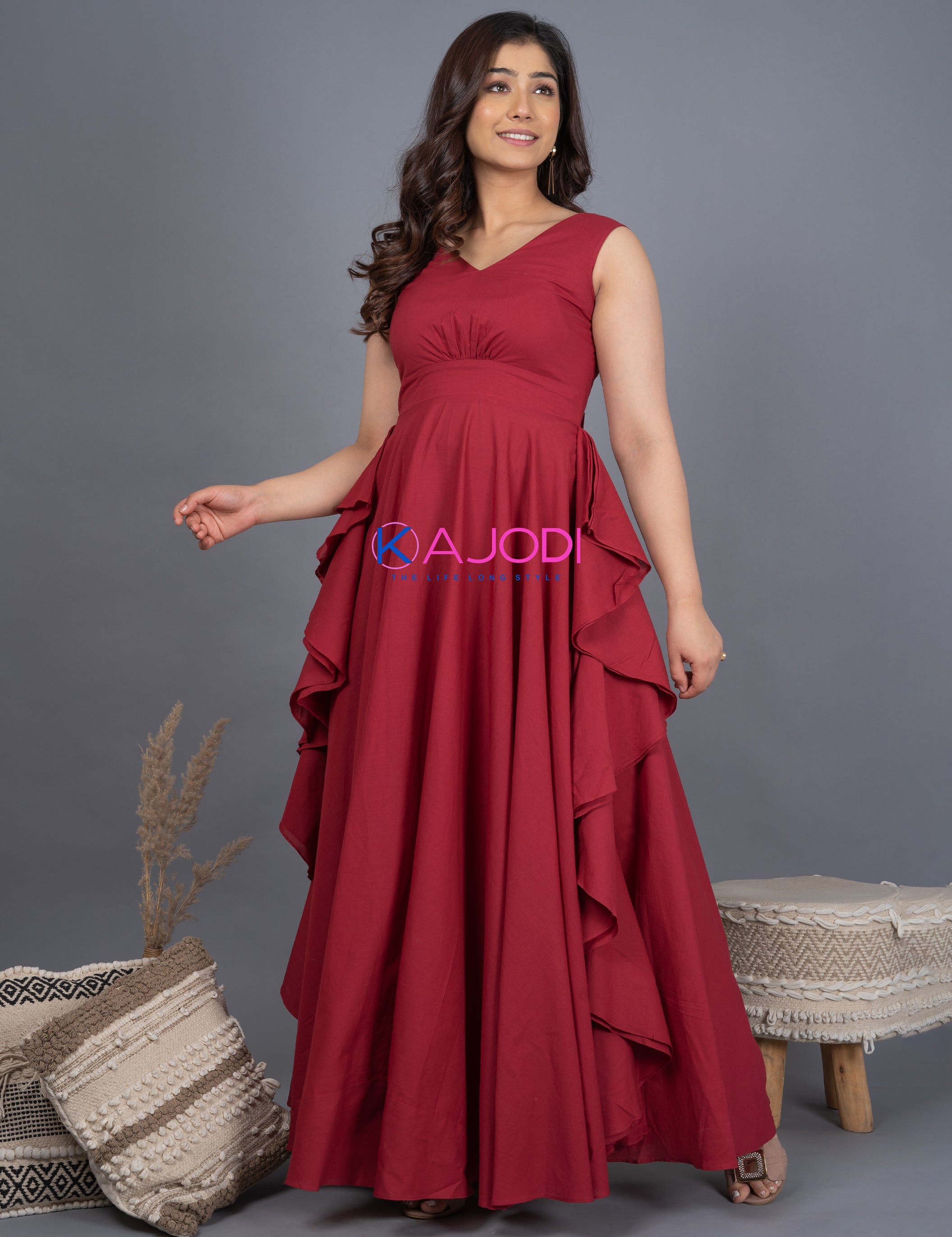 Sabbo Cotton Cherry Flare Long Dress